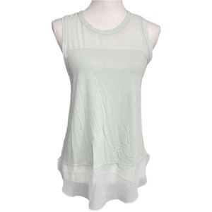 Mesh Insert Rayon Tank S Vince Camuto Seafoam Green Sage Mint Pastel Activewear